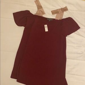 NWT Anthropologie Cold Shoulder Bow Dress M